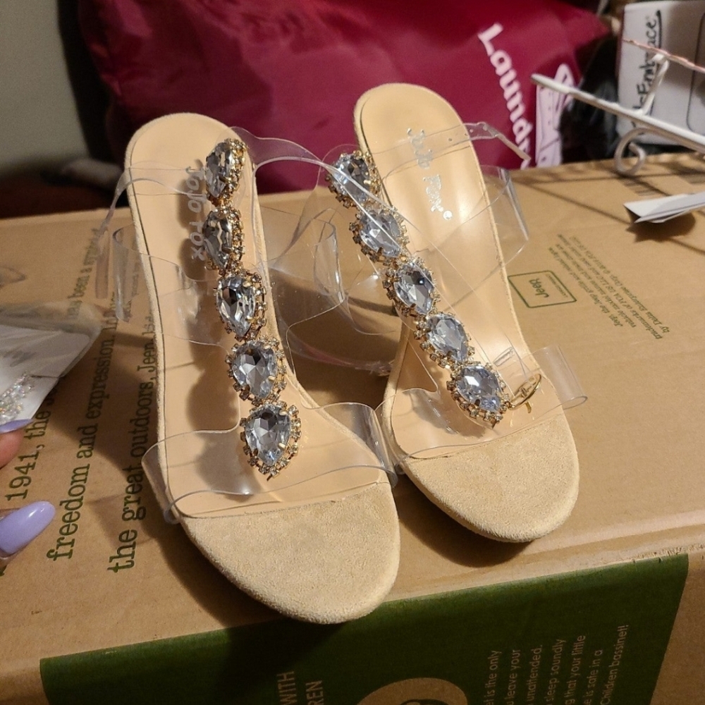 Clear strap heels